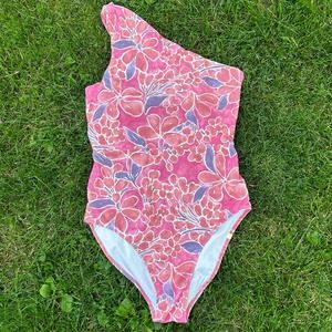Summersalt Sidestroke Floral Swim Suit Womens 8 One Piece One ShoulderPink
